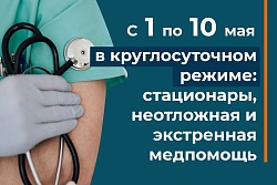 О РАБОТЕ МЕДИЦИНСКИХ УЧРЕЖДЕНИЙ В МАЙСКИЕ ПРАЗДНИКИ